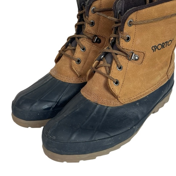 B1 Mens Sporto Insulated Thermal Rain Leather Duck Boots 10 - Picture 2 of 5